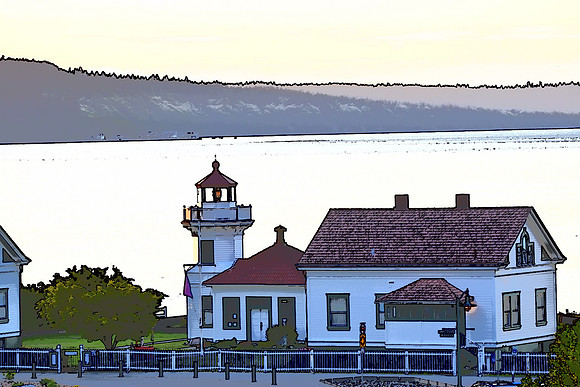 Mukilteo Lighthouse Photo Illustration