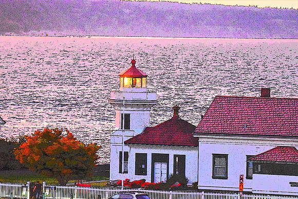 Mukilteo Lighthouse     Photo Sketch