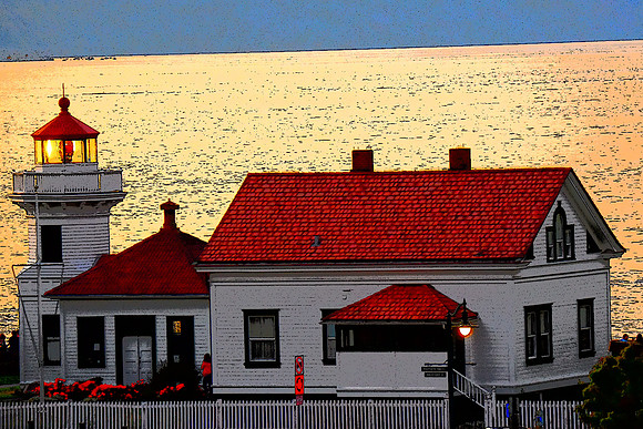 Mukilteo Lighthouse Photo Sketch