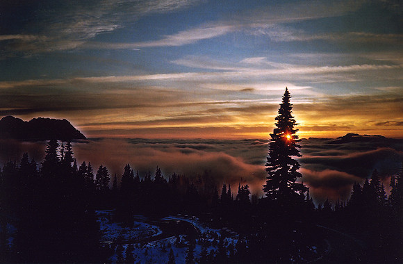 Winter sunset from Paradise