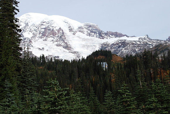 Mt Rainier and New Visitor Center at Paradise